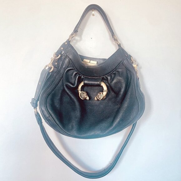 Derek Lam Black Leather Rams Head Bag - Picture 1 of 8